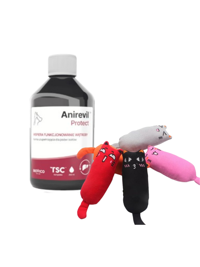 BIOVICO Anirevil Protect 250ml + 	NUXIE® Zabawka dla kota pluszowa, piszcząca + kocimiętka 15cm GRATIS!