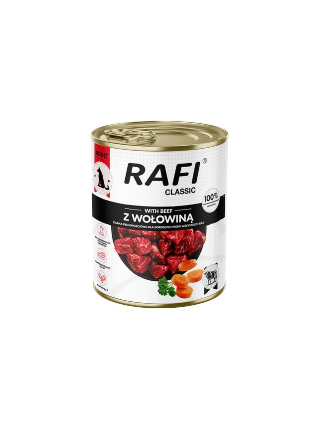DOLINA NOTECI Mokra karma dla psa Rafi Classic z wołowiną 800g