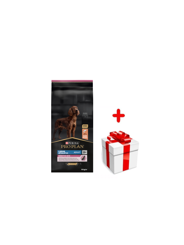 Purina Pro Plan Large Adult Athletic Optiderma, łosoś i ryż 14kg  + niespodzianka dla psa GRATIS!