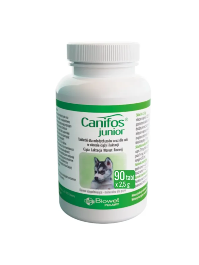 BIOWET Canifos Junior - tabletki dla psów, w okresie intensywnego wzrostu 90 tabl.