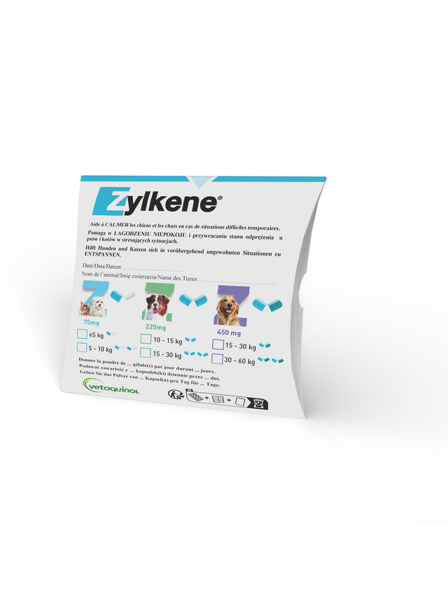 VETOQUINOL Zylkene 225mg Dla Psów Ras Średnich Na Uspokojenie 10tab.