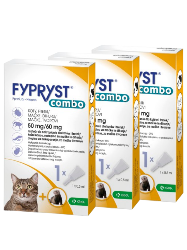 KRKA Fypryst Combo Kot 50mg-60mg/0,5ml 3szt