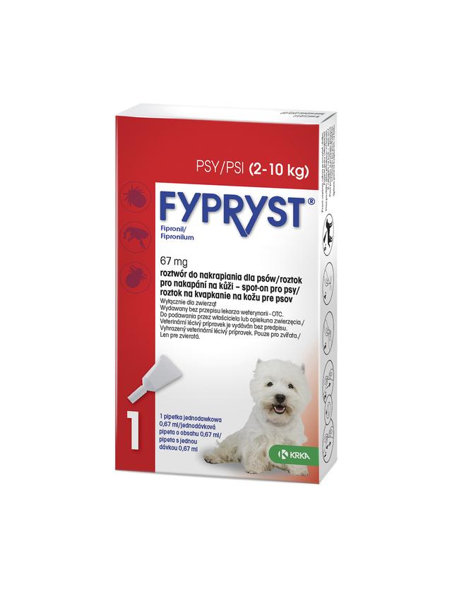 KRKA Fypryst Spot On krople na pchły i kleszcze dla psa 2-10 kg 67 mg/0,67 ml 1 pipeta