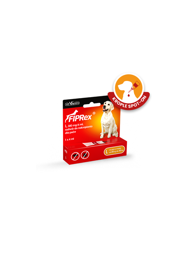 Fiprex L, 300 mg/4 ml, roztwór do nakrapiania dla psów