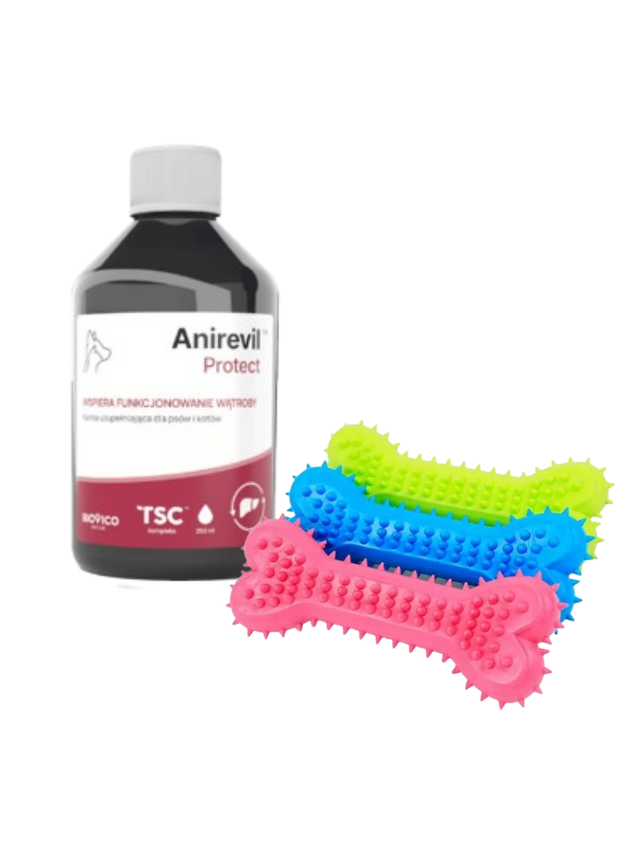 BIOVICO Anirevil Protect 250ml + NUXIE Zabawka gumowa dla psa - gryzak kość 14cm GRATIS!