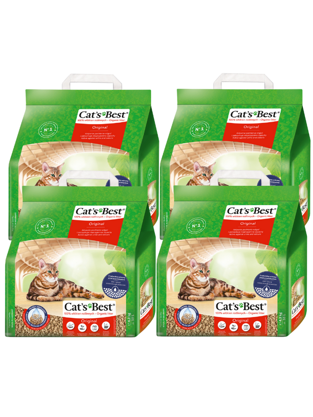 JRS Cats Best Eko Plus - Żwirek Drewniany Zbrylający 4x10l / 4,3kg