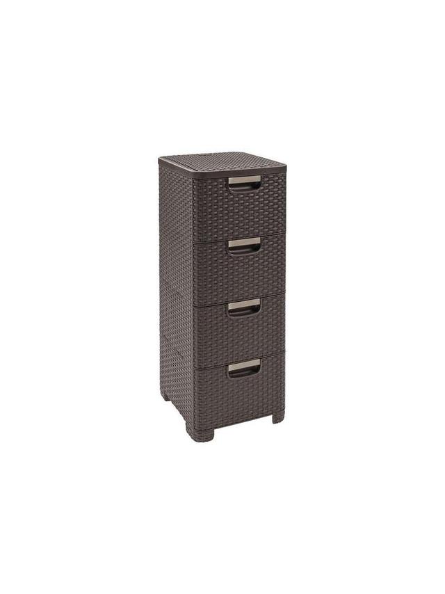 Curver Regał z szufladami 4x14L STYLE ciemny brąz