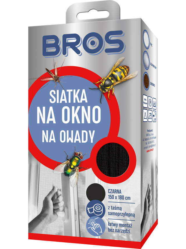 BROS - siatka na okno 150x180 – czarna