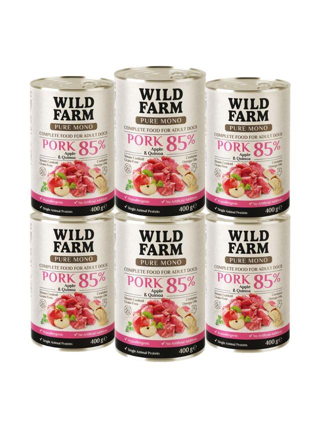 WILD FARM PURE MONO Pork Apple and Quinoa 6x400g monoproteinowa karma dla psa