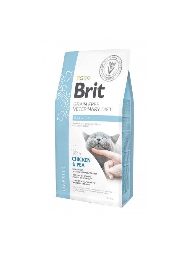 Brit gf veterinary diets cat Obesity 5kg / Opakowanie uszkodzone (8458) !!!