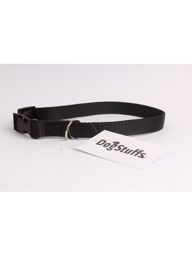 DogStuffs Obroża z plastikową klamrą 15mm/24-40cm czarna