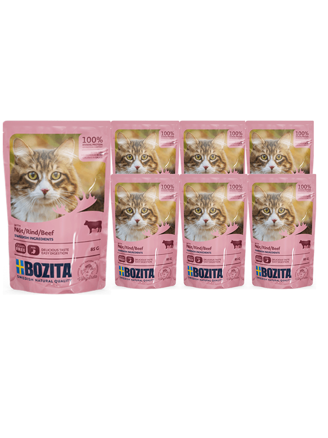 BOZITA Kawałki w sosie z wołowiną (saszetka) 12x85g