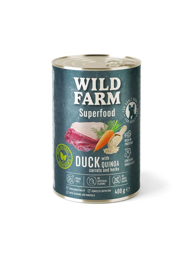 WILD FARM Superfood Duck 400g bezzbożowa karma dla psa