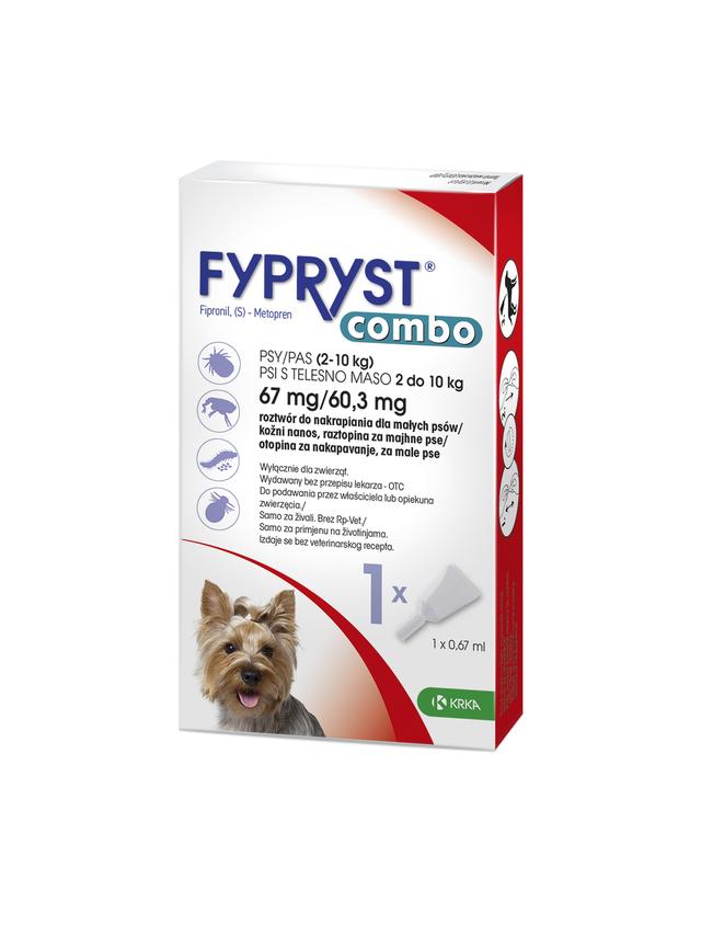 KRKA Fypryst Combo krople na pchły i kleszcze dla psa 2-10 kg 67 mg/0,67ml 1 pipeta