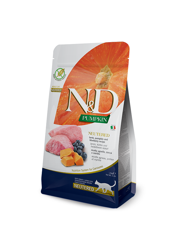 FARMINA N&D Pumpkin Feline Lamb & Blueberry Neutered Adult 300g