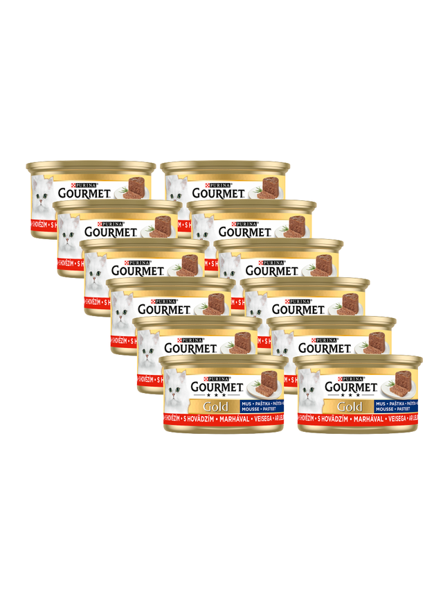 Purina Gourmet Gold mus z wołowiną 12x85g