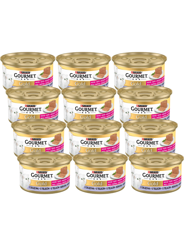 Purina Gourmet Gold Kitten mus z cielęciną 12x85g