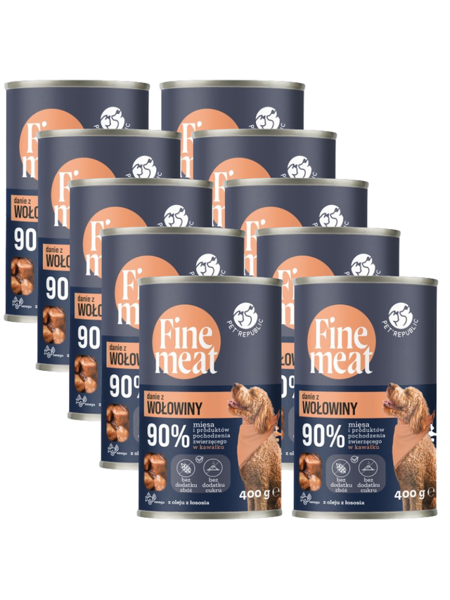 PetRepublic Fine Meat danie z wołowiny 10x400g dla psa
