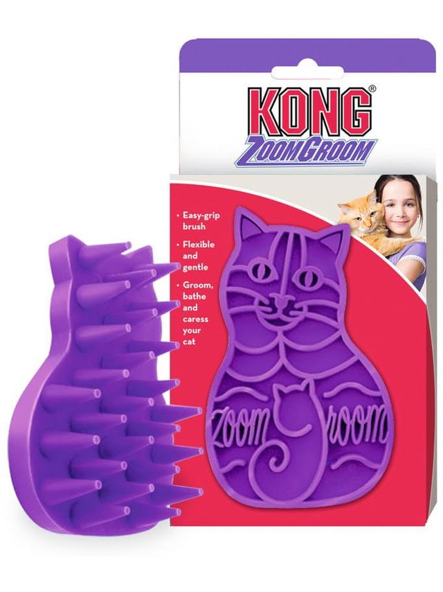 KONG Zoom Groom szczotka dla kota fioletowa