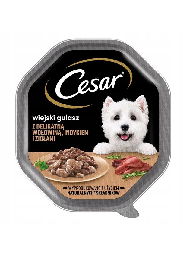 CESAR tacka 150 g – mokra karma pełnoporcjowa z indykiem i wołowiną w sosie