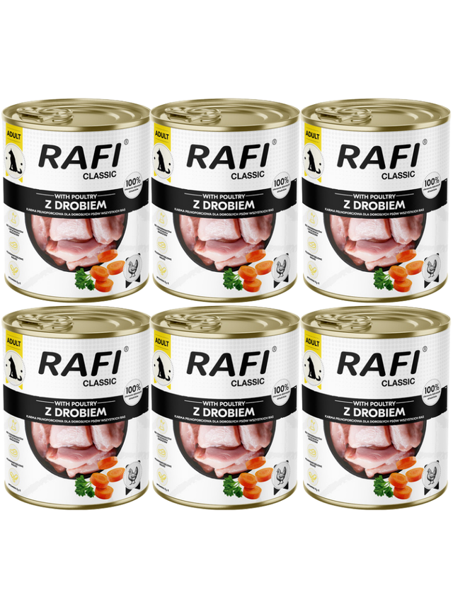 DOLINA NOTECI Mokra karma dla psa Rafi Classic z drobiem 6x800g