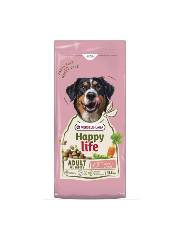 VERSELE-LAGA Happy Life Adult with Lamb 12,5kg - karma dla dorosłych, dużych psów z jagnięciną