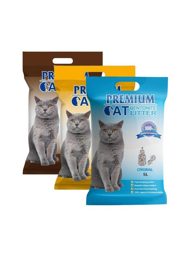 Premium Cat Żwirek Bentonitowy Zbrylający - Mix 3x5L