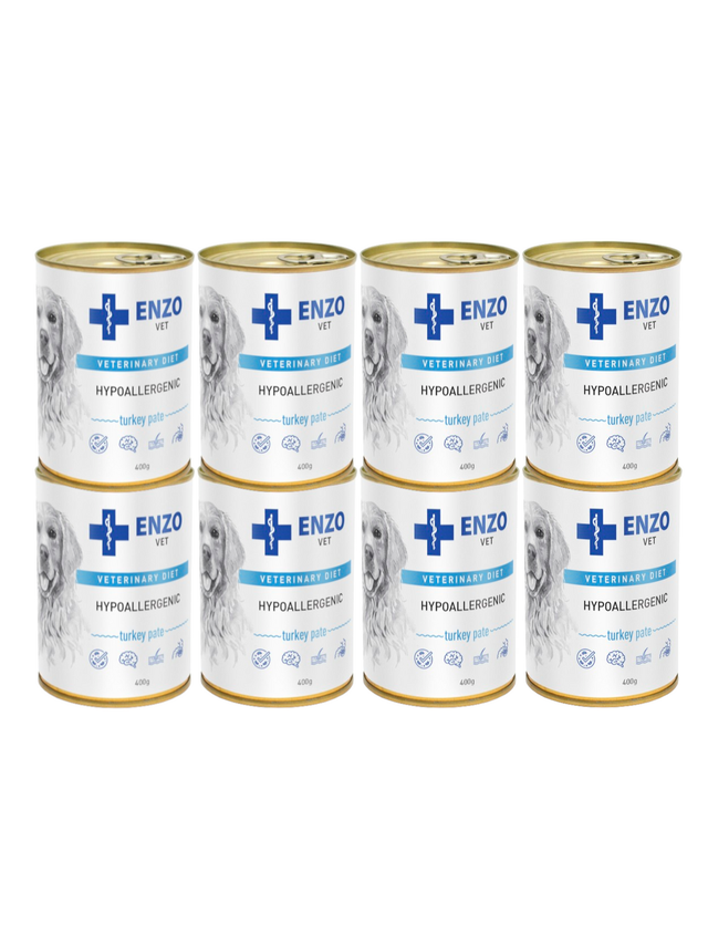 ENZO VET Hypoallergenic dieta hypoallergiczna z indykiem dla psów 8x400g