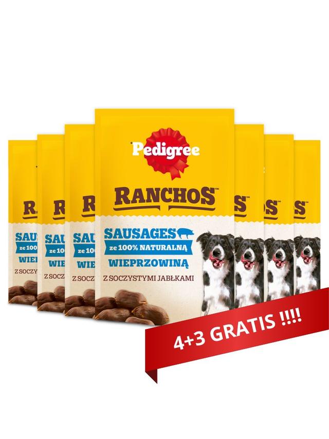 PEDIGREE Ranchos  Sausages 7x60g - naturalny przysmak dla psa z wieprzowiną