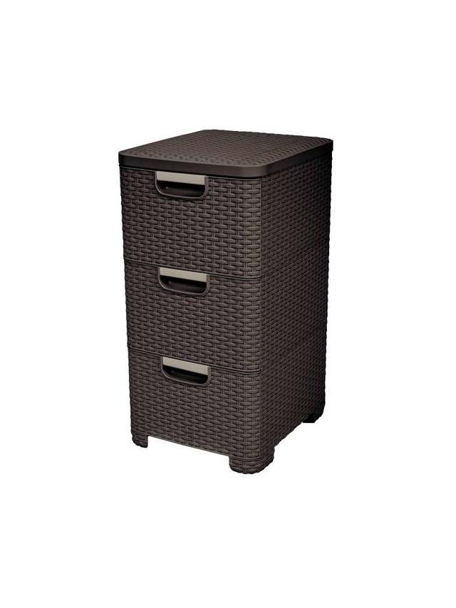 Curver Regał z szufladami 3x14L STYLE ciemny brąz