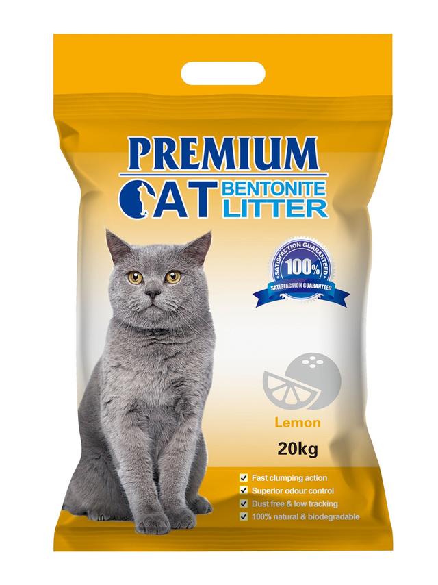Premium Cat Żwirek Bentonitowy Zbrylający - Cytrynowy dla kota 20kg