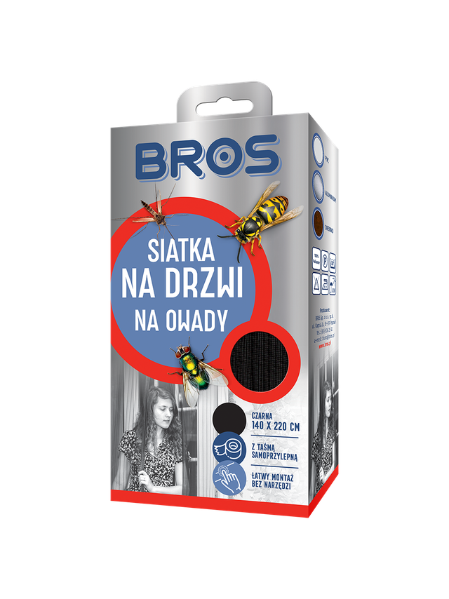 BROS - Siatka na drzwi 140x220 czarna