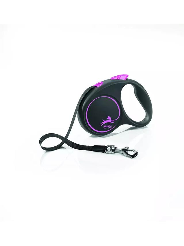 FLEXI Smycz oryginalna Black Design różowa S - 5m do 15kg - taśma