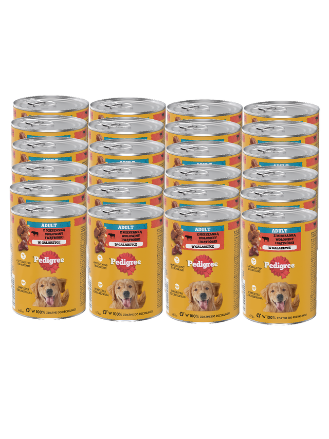 PEDIGREE Adult mokra karma pełnoporcjowa dla dorosłych psów, z wołowiną w galaretce 24x400g