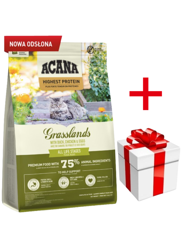 ACANA Grasslands Cat 1,8kg + niespodzianka dla kota GRATIS!