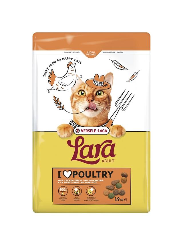 VERSELE-LAGA Lara  Adult Turkey & Chicken 1,9kg - karma dla kotów dorosłych z kurczakiem i indykiem
