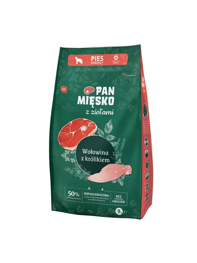 Pan Mięsko z Ziołami Wołowina z królikiem chrupki M 9kg