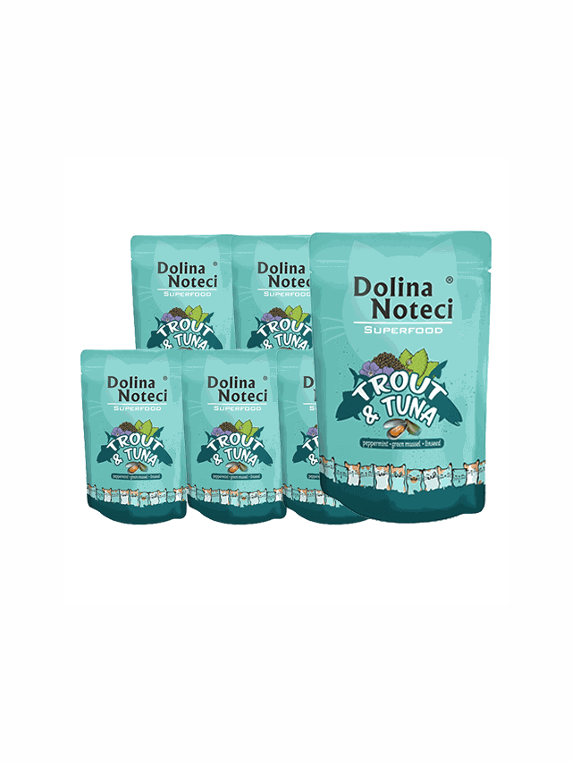 DOLINA NOTECI Superfood pstrąg i tuńczyk saszetka 10x85g