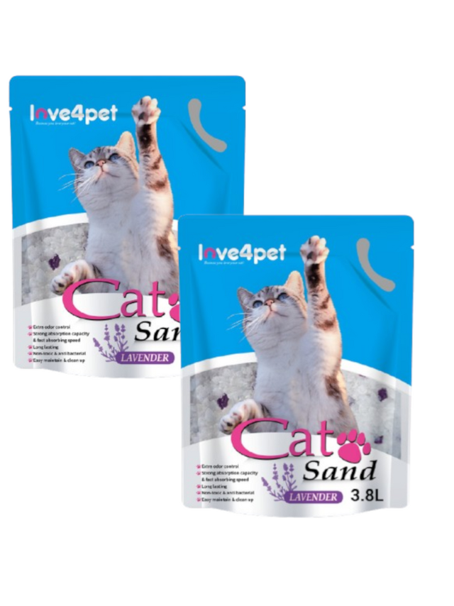 Żwirek Silikonowy dla Kota Cat Sand Lavender 2x3,8l