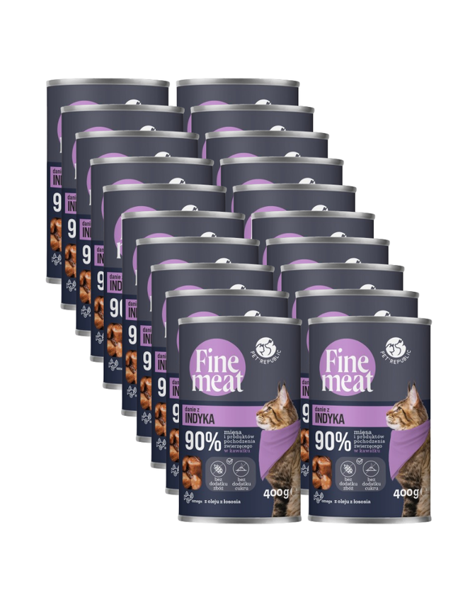 PetRepublic Fine Meat danie z indyka 20x400g dla kota