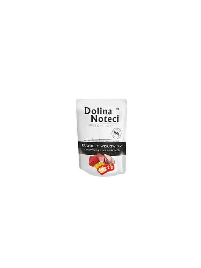 DOLINA NOTECI Danie z wołowiny z papryką i makaronem 100g-karma mokra dla psa