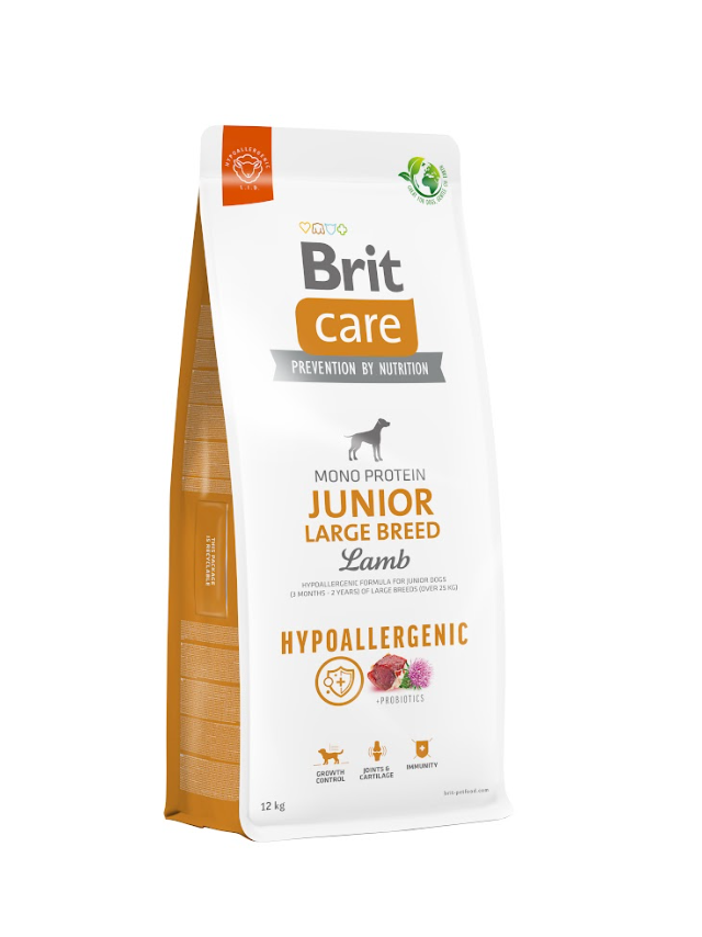 BRIT CARE Dog Hypoallergenic Junior Large Breed Lamb 12kg