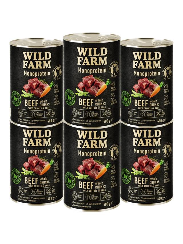Wild Farm Monoprotein Beef 6x400g hipoalergiczna karma dla psa