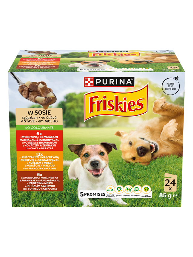PURINA Friskies Karma dla dorosłych psów w sosie 24 x 85 g