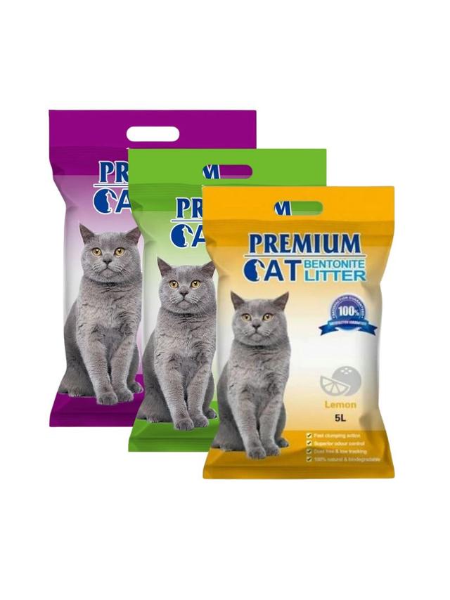 Premium Cat Żwirek Bentonitowy Zbrylający - Mix 3x5L