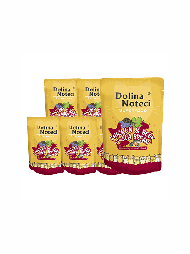 DOLINA NOTECI Superfood kurczak i wołowina z doradą saszetka 10x85g