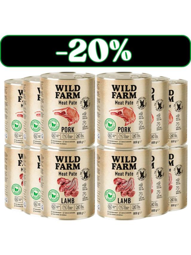 WILD FARM Pate Lamb/Pork 12x800g bezglutenowa karma dla psa