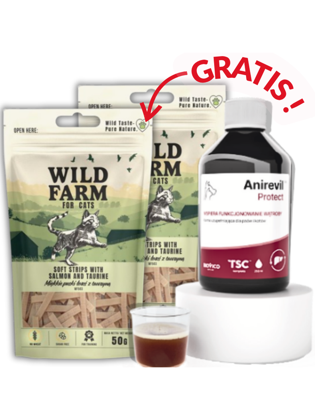 BIOVICO Anirevil Protect 250ml+ GRATIS WILD FARM miękkie paski łosoś z tauryną 2x50g!!!