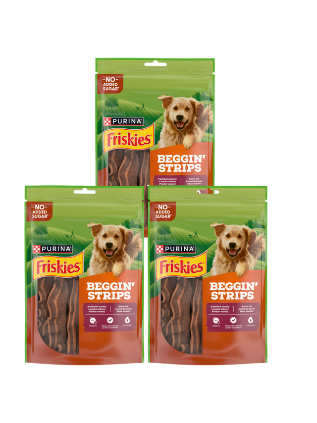 Friskies Beggin' Strips dla dorosłych psów o smaku bekonu 3x120g