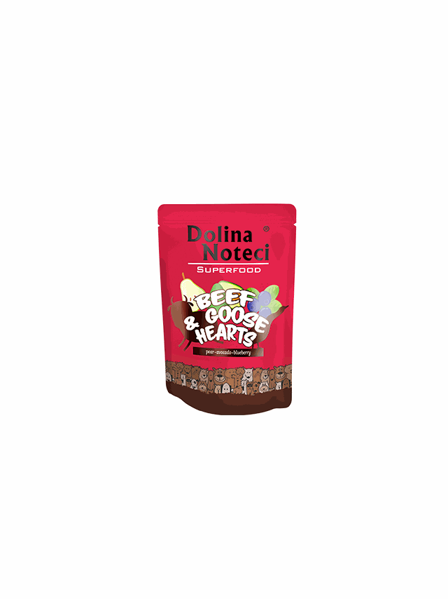 DOLINA NOTECI  SUPERFOOD wołowina z sercami z gęsi 300g-karma mokra dla psa